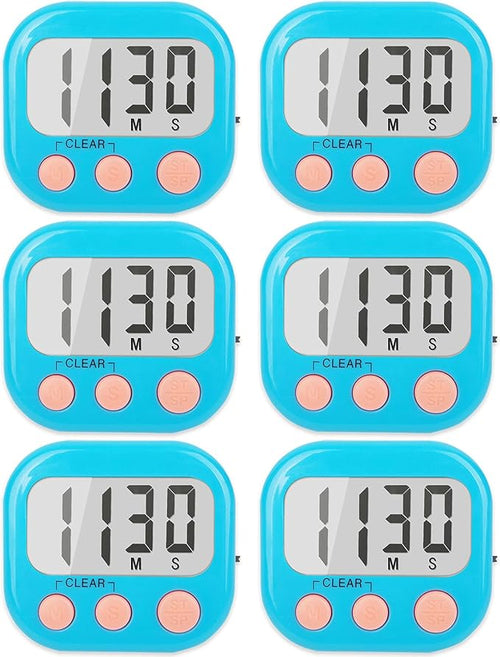 6 Pack Kitchen Timers Loud Ring Digital Timers by AOUCE