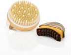 2 in 1 Dry Brushing Body & Face Contour Brush Set – Natural Boar Bristle Body by Unknown