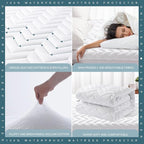King Size Waterproof Mattress Protector Quilted, Breathable Ultra-Soft Filling - Image 4
