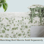 FADFAY Green Duvet Cover Set Queen Floral Bedding 100% Cotton Shabby Vintage - Image 6