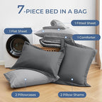 Sasttie King Size Comforter Set, 7 Pieces Bed in a Bag King, Complete Bedding - Image 6