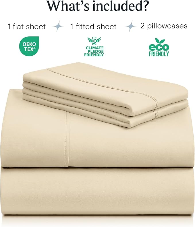 LuxClub 4 PC Full Size Sheet Set Deep Pockets 18" Wrinkle Free Cooling Sheets - Image 2