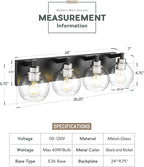 Bathroom Light Fixtures, 4-Light Black and Brushed Nickel Bathroom Vanity Light - Image 4