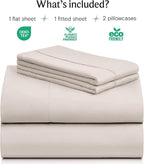 LuxClub 4 PC Sheet Set Bed Sheets Deep Pockets 18" Eco Friendly Wrinkle Free - Image 2