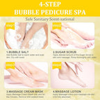 Pedicure Kit Foot Soak Set: Bubble Salt, Sugar Scrub, Massage Mask, Massage - Image 5