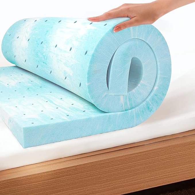 EGO Topper 4 Inch Twin XL Memory Foam Mattress Topper, Gel Foam Mattress Topper by MLILY
