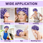 1 PCS Shower Cap, Double Layer & Adjustable Bathing Cap - Image 6