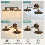 ZGLAOJT 2 Light Vintage Vanity Light Oil Rubbed Bronze Bathroom Light Fixtures - Image 4