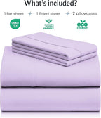 LuxClub 4 PC Full Sheet Set, Deep Pockets Wrinkle Free Cooling Bed Sheets Hotel - Image 2