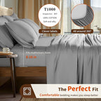 LBRO2M 1000 Thread Count 100% Egyptian Cotton Sheets Set 6 Piece Sets Full Size - Image 3