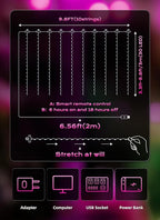 Brightown 300 LED Pink Fairy Curtain Lights, 9.8ft x 9.8ft String Lights - Image 2