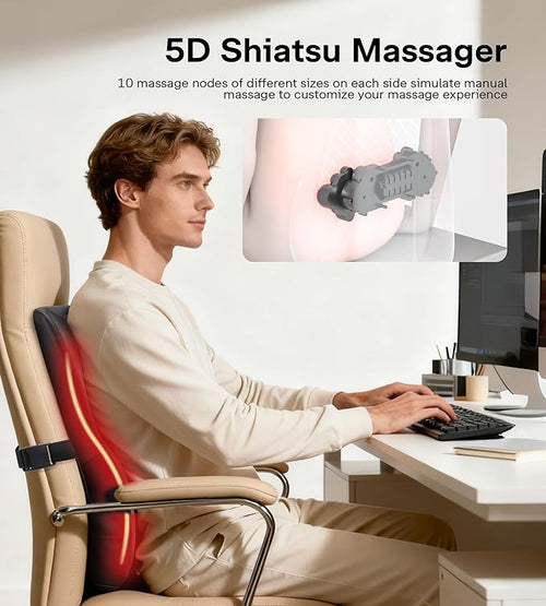 ALLJOY Back Massager with Heat, Electric Shiatsu Massage Pillow with LCD Display - Image 2
