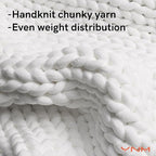 YnM Velvet Weighted Blanket, Handmade Chunky Knitted Design, Soft and Cozy - Image 2