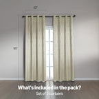 Amazon Basics Jacquard 2-Piece 100% Blackout Curtains, Living Room and Bedroom - Image 5