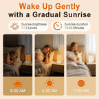 10-60 Mins Simulate Sunrise Alarm Clock: Gentle Wake Up Light Adjustable - Image 2