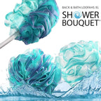 SHOWER BOUQUET 2-Sided-Loofah-Back-Scrubber & Bath-Sponge Set // - Image 4