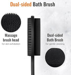 Silicone Back Scrubber for Shower, 17in Lengthen Long Handle Body Brush - Image 3