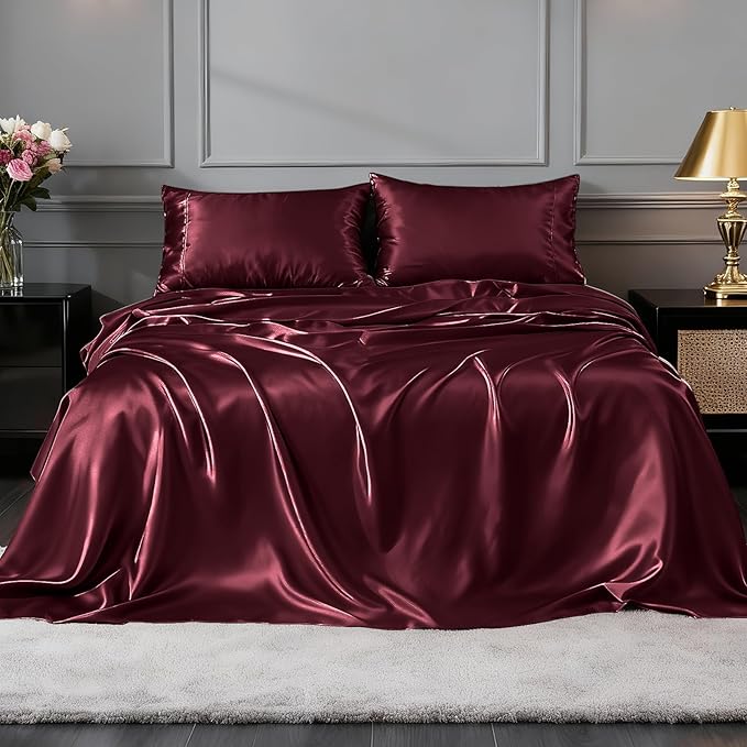 FreshCulture Satin Sheets Twin Size Bed Set - Image 2
