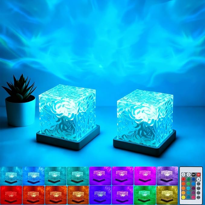 2Pack Aurora Ocean Wave Lights Projector, Cordless Rechargeable 16 Colors 4 by Unknown