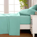 ROSE&RISY Light Green Full Sheet Set, 4 Pieces Soft Bedding Sheet Set, - Image 3