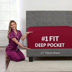Queen Fitted Sheet Only Deep–Pocket – Extra Deep Pocket Queen Fitted Sheet – by DeaLuxeBedding