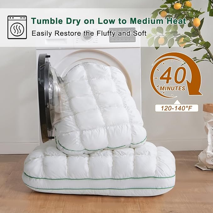 YOUR MOON Fluffy Support Bed Pillow King Size Set of 2, Super Soft Premium - Image 8