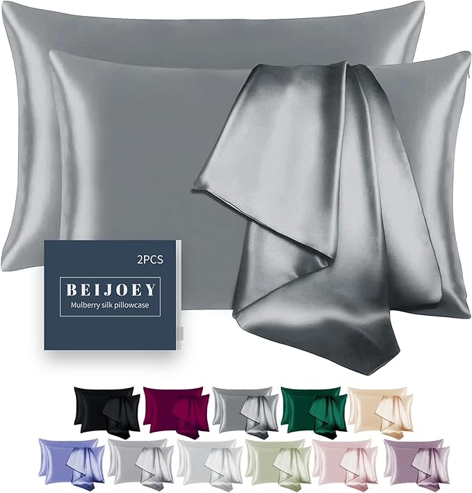 100% Mulberry Silk Pillowcase Set of 2 by BEIJOEY