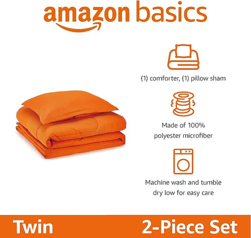 Amazon Basics 2-Piece Soft Microfiber Kids' Comforter and Pillow Sham Set - Image 2