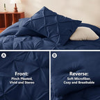 CozyLux Oversized King Comforter Sets Navy Blue, 7 Pieces Oversized King - Image 3