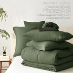 CozyLux Full Size Comforter Sets Olive Green - Image 7