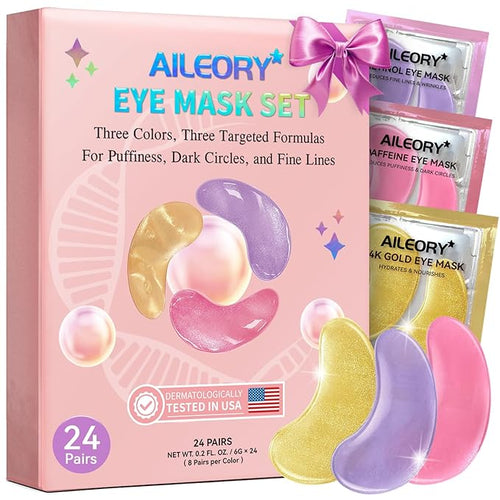 AILEORY Under Eye Patches for Dark Circles, Fine Lines, Eye Mask Set by AILEORY