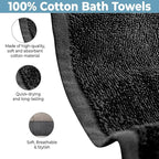 QUBA LINEN Hotel & Spa 100% Cotton Bath Towels Pack of 6, Ultra Soft, Quick Dry - Image 7