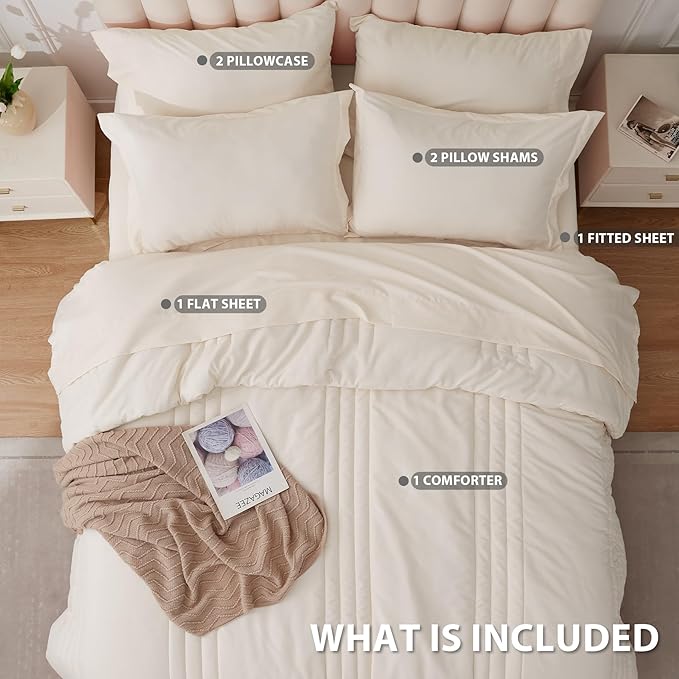 Queen Comforter Set Beige - Image 3