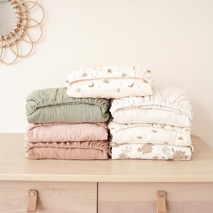 Konssy Muslin Crib Sheets for Girl Boy - Image 6