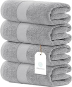 White Classic Luxury Bath Towels Set of 4 Large by WhiteClassic