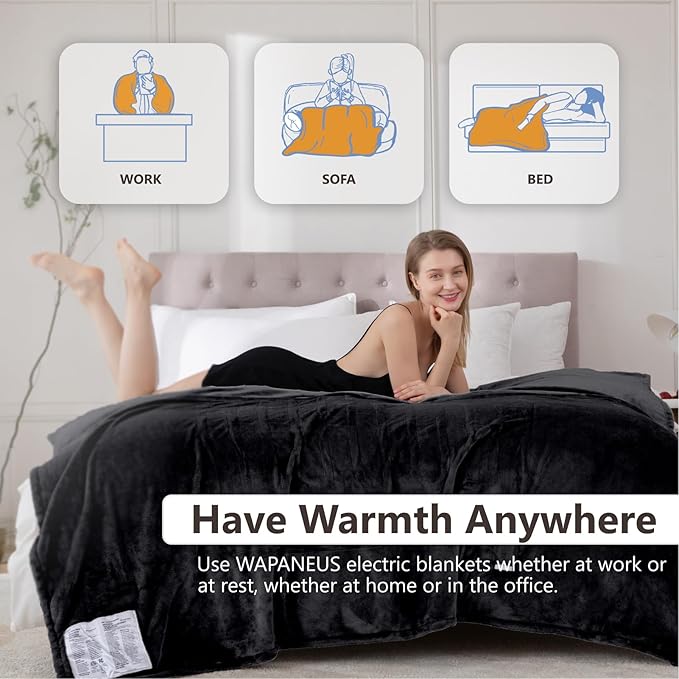 Wapaneus Electric Blanket 72”x84” Heated Blanket Full Size - Image 4