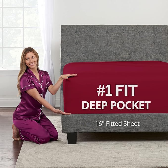 Full Fitted Sheet – Deep Pocket Full Size Fitted Sheets Only Real 16” Fitted by DeaLuxeBedding