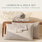 Hearth & Harbor Bed Sheets, Luxury Soft 6 Piece Bed Sheet Set Extra Deep Pocket - Image 5