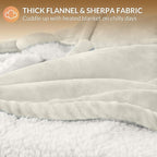 HOMLYNS LuxeHeat Heated Blanket Electric Blanket King Size, Soft Flannel Sherpa - Image 5