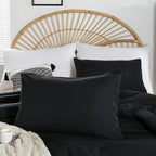 weigelia Queen Comforter Set Black Comforter Boho Solid Color Bedding Comforter - Image 4