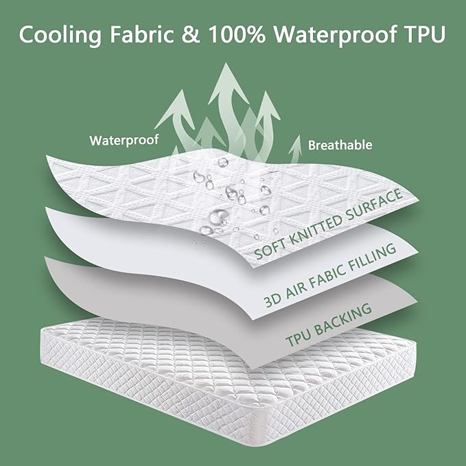 Premium Waterproof Mattress Protector Full Size, Breathable Bed Cover 3D Air - Image 6