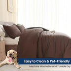 Paxrac Earthy Brown Comforter Queen Size, Neutral 3 Pieces Comforter Set - Image 6