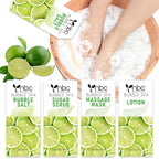 Pedicure Kit Foot Soak Set: Bubble Salt, Sugar Scrub, Massage Mask, Massage by nbcBeautiLab
