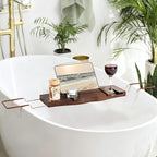 Teak Bathtub Tray Expandable Bathroom Tray - Image 5