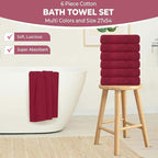 KAHAF COLLECTION 6 Pack Bath Towels Set 100% Ring Spun Cotton, Lightweight - Image 3