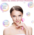 3 Pieces Facial Cleansing Brush Acrylic Handle Face Scrubbers Soft Bristle - Image 2