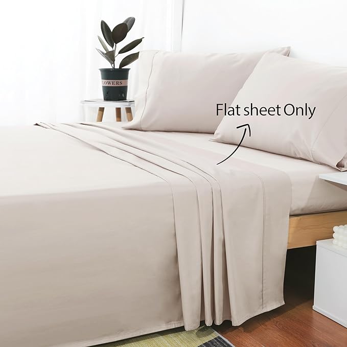 Cotton Full Flat Sheet Only, 600 Thread Count 100% Egyptian Cotton Top Sheet - Image 2