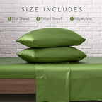 MR&HM Satin Bed Sheets, Twin Size Sheets Set - Image 2