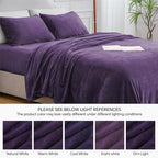 BEDELITE Flannel Sheets King Size Purple - Image 9