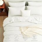 CozyLux King Size Comforter Set Ivory, 7 Pieces Bed in a Bag King Comforter Set - Image 2